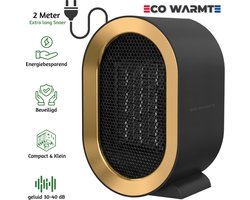 Eco Warmte® - Elektrische Kachel Premium - Elektrische Verwarming voor Binnen - Ventilatorkachel - Keramische Kachel - Luxe Heater - 2 Standen - 1200W - LED Indicatie - Grijs