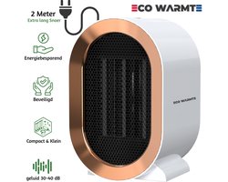 Eco Warmte® Premium Elektrische Verwarming - Elektrische Kachel - Ventilatorkachel - Keramische Kachel - Luxe Heater - 2 Standen - 800/1200 Watt - LED Indicatie - Wit
