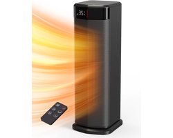 Elektrische Kachel - 2000 W - PTC Keramische Ventilatorkachel - Energiebesparend, geluidloos met 24-uurs timer - 90 ° oscillatie, oververhittingsbeveiliging - 3 verwarming standen met afstandsbediening