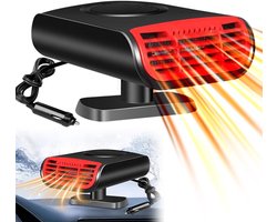 Elektrische kachel - Auto Verwarming – Zwart-Rood – 12V 150W – Snelle Opwarming – Verwarmings- en Ventilatiefunctie – Compact en Lichtgewicht – Ideaal voor Auto, Caravan en Camping