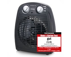 Emerio Ventilator Kachel - 25 m² - 2 Temperatuur instellingen - Ventilatorfunctie - Regelbare thermostaat - Indicatielampje - Omvalbeveiliging - FH-106737.2 Zwart