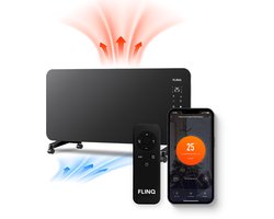 FlinQ 1000 & 2000W Smart Convectorkachel - Elektrische Kachel met WiFi - Verwarming met Thermostaat - Geschikt voor de Badkamer - Ook als Wandkachel - Electrische Verwarmingspaneel met - Zwart