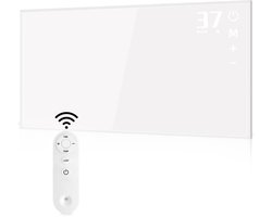 Glitzerlife Infrarood Verwarming 450W - Infrarood paneel met Thermostaat en Afstandsbediening - Energiezuinige Platte Elektrische Kachel - Als Staand of Wandmodel te Gebruiken