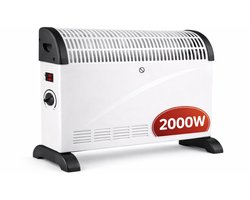 Golermo Convectorkachel 2000W – Compacte & Snelle Elektrische Verwarming – 3 Warmtestanden – Traploze Thermostaat – Oververhittingsbeveiliging – 53,5 cm – Wit