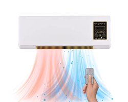 Golermo Elektrische Ventilator en Verwarming – 1200W – Ventilatorkachel met Timer en Afstandsbediening – Kachel voor Wandmontage met Instelbare Thermostaat – 2-in-1 Verwarmen & Koelen - 2026 Model