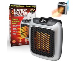 Heater - Ventilatorkachel -Verwarming -Handy Heater - Wandverwarmingselementen - verwarming - PTC keramische elektrische verwarmingselementen - Elektrische Verwarming voor Binnen -800W - Met afstandsbediening - timer van 12 uur - Grijs