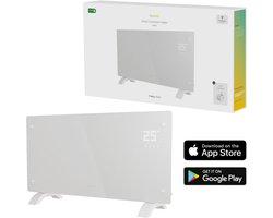 Hombli Elektrische Kachel – Convectorkachel – Elektrische Radiator – Heater – Smart App – 25m2 – 2000W – Wit Glas