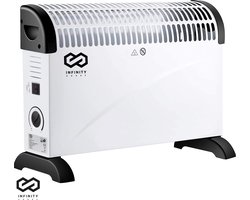 Infinity Goods Elektrische Convectorkachel - 750 / 1500 / 2000W - Verstelbare Thermostaat - Radiatorkachel - Oververhittingsbeveiliging - 35m² - Wit/Zwart