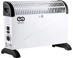Infinity Goods Elektrische Convectorkachel - Turbo Functie en Ventilator - 750 / 1500 / 2000W - Verstelbare Thermostaat - Radiatorkachel - Oververhittingsbeveiliging - 35m² - Zwart/Wit