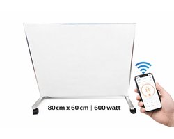 Infrarood paneel | verwarmingspaneel | 600 watt met thermostaat en wifi | carbon paneel type 2026 | met wielen en muurophanging