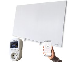 Infrarood Verwarmingspaneel F900 - 900Watt met IQP Wifi thermostaat - Elektrische verwarming - Vrijstaand - Wit