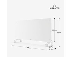Klarstein Bornholm convectorverwarming, vrijstaand en wandgemonteerd, 3000 W elektrische verwarming voor ruimtes tot 30 m², stil, thermostaat, timer, app en afstandsbediening, veiligheidsfuncties, wit