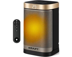 KRAFT Elektrische Kachel - Keramische Ventilatorkachel - Heater - Verwarming Electrisch - 1500W - 70° Draaifunctie