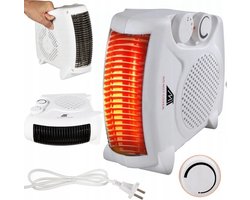 Luchtverwarmer - Heater - Wit - 3 Standen - 2000W - Warme en Koude lucht - Infrarood - Energiebesparing - Elektrische Ventilatorkachel - Warmte Ventilator - Warmte - Straalkachel - Energiezuinige Verwarming - Warme Lucht Blazer - Draagbaar