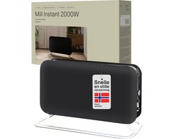 Mill SG2000LED Black - design convectiekachel - 2000 Watt - ventilator - LED display - tot 20m2 - zwart - 5 jaar garantie