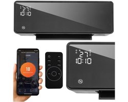 MOZY® - Wandkachel 2.0 - Zwart - Inclusief Muurbeugel - met WiFi - tot 2000W - 2 Standen - IP23 - Slimme Detectie - Oververhittingsbeveiliging - Eco Modus - Energiezuinig verwarmen zonder gas - Luchtgordijn
