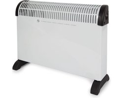 Perel Convectorkachel, elektrische verwarming, elektrische kachel, radiator met drie warmtestanden voor ruimtes tot 60 m³, voor binnen, thermostaat, 2000 W