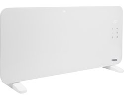 Princess 348421 Smart Elektrische Kachel – Glazen Paneelverwarming – Incl App & WiFi – 2000W – Wit - Stil & Veilig – Wandmontage of Vrijstaand