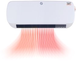 QLT 2-in-1 Keramische Kachel met Wandmontage - Elektrische Wandkachel – Verwarming met Temperatuurregelaar - Timer en Weekschema - Wit