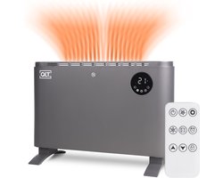 QLT Elektrische Kachel met Wifi en App Bediening – Convectorkachel met 3 Standen, Thermostaat en Timer – Wandverwarming – Vrijstaande Radiator – Grijs