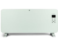 Quality Heating - Elektrische Kachel - 2000W – Convectorkachel met Thermostaat en Afstandsbediening - Heater -Glazen Paneelverwarming - Badkamerverwarming - Wit