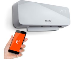 Slimme Elektrische Hangende Verwarming - Wandkachel 1000/2000W – Wifi & Tuya Smart App – Energiezuinige Verwarming met Thermostaat & Ventilator – Verwarmt tot 30 m² – Witte Wandverwarming met Bevestiging en Afstandsbediening