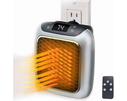 Slimme keramische ventilatorkachel, elektrische kachel met stopcontact, mini-ventilatorkachel met afstandsbediening en thermostaat, geschikt voor slaapkamers, kantoren en woonkamers.