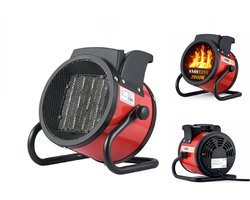 SMH LINE® Elektrische kachel - Straalkachel - 3000W - Regelbaar - Oververhittingsbeveiliging - Zwart