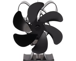 SnelShoppen - 6 Bladen Hitte Aangedreven Kachel Ventilator Duurzaam Stil Efficiënt Voor Houten Brandende Kachel Gas Kachel Houtpellet Kachel Aluminium