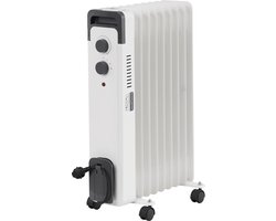 STAHLMANN Oliestraler ZR17 2000 Watt - Elektrische verwarming energiebesparend tot 40 m² - Elektrische verwarming met thermostaat en 3 verwarmingsniveaus - Elektrische verwarming wit
