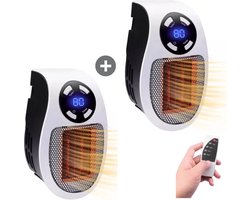 Stopcontact Verwarming 2 stuks - Elektrische Kachel - Keramische Stopcontact Verwarming 500w - Wonder Heater - Plug In - Mini Kachel - Mini Heater - Badkamerkachel