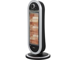 Termozeta - Halogeenkachel - 1200 Watt - Straalkachel - 3 Standen - Warmte - Automatische Draaifunctie - Overhittingsprotectie - Zwart
