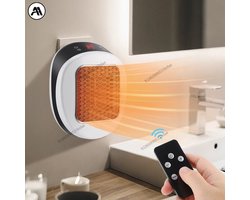Tresaro Handy Heater - Stopcontact verwarming - Wandkachel - Mini Heater - Badkamerkachel - met afstandsbediening - 400W - Keramische Kachel & Heater Voor Binnen - helder LED-display - regelbare thermostaat - geschikt voor kamers en kantoren - wit