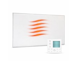 VerwarmExpert - Infrarood Verwarmingspaneel met Verlichting - 700W - 108x63cm - Dimbaar - Inclusief Thermostaat - Elektrische Kachel