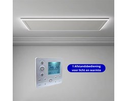 VH Infrarood paneel met LED verlichting - Hoog vermogen IR - Instelbare lichtkleur - Badkamer en woonkamer verwarming - LED dimbaar - 63 x 128 cm 840 watt - plafondmontage