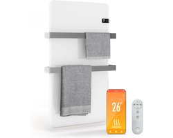 VH Infrarood paneel Sorrento - 50 x 90 cm - 500 watt - Handdoek beugels - Wifi - Thermostaat - Ideaal voor badkamer, toilet of keuken