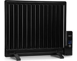 Wallander olieradiator 600W thermostaat oliekachel ultraplat zwart