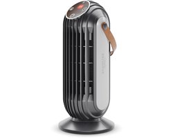 Zenwave Elektrische Kachel met Display - 1500W Ventilatorkachel - Heater met 2 Warmtestanden en 1 Ventilatorstand - Verwarming Electrisch voor Binnen en Buiten - Zwart