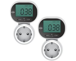 2-Pack ELRO EM5000 Plug-in Energiemeter | Inzicht in Energieverbruik en Kosten | Kantelbaar Display | tot 3600W
