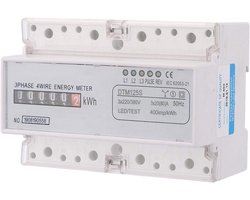 3 Fase kWh Meter Digitaal DIN Rail Montage Energieverbruik Elektriciteit