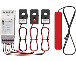 3-Fase WiFi-energiemeter met 150A Split-Core CT - Realtime Stroombewaking en Zonne-PV Tracking