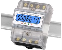 3-Fasen Energiemeter DIN-Rail | Digitale Stroomteller met LCD Display 100A