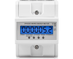3-Fasen Stroommeter 4-Draads Digitaal LCD kWh Meter DIN-Rail Montage 100A