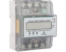 3-Fasen-Vermogensmeter Dtm024 Digitale LCD-Display-Energiemeter Elektrische Kilowattuurmeter, 220/380V 5-80A