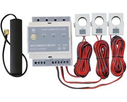 3-Fasen WiFi Energiemeter 250A DIN-Rail Bidirectioneel met Cloud App en Open API