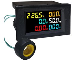 6-in-1 Elektriciteitsmeter AC 40-300V 100A - Digitale Energieverbruiksmeter met LCD-Display