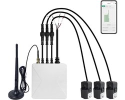 Bi-directionele energiemonitor 3 x 200 A met Wi-Fi en Tuya