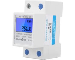Digitaal LCD-achtergrondverlichting Energiemeter - Eenfasige Din-Rail Elektrische Meter 230 Volt 5-80A