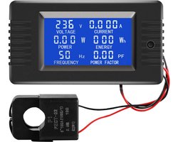 Digitaal LCD Paneelmeter voor AC Spanning, Stroom en Vermogen met Split Core Transformator