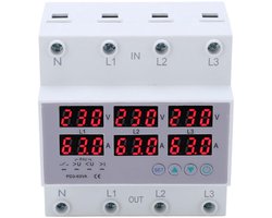 Digitale 3-Fase Stroom- en Voltmeter met DIN-Rail Montage en Beveiliging